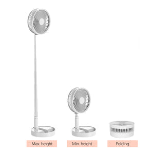 Folding Retractable Fan Cordless USB Charging Floor Fan Lamp Power Bank