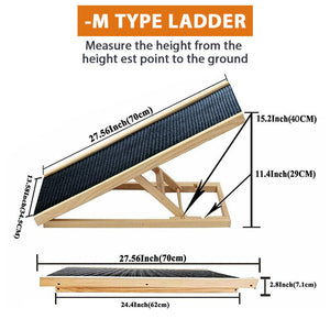 Foldable Dog Pet Ramp Adjustable Height Dogs Stairs for Bed Sofa Car 70cm/100cm