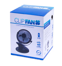 Load image into Gallery viewer, 360° Portable Travel Fan Rechargeable USB Clip On Mini Hand Held Desk Fans
