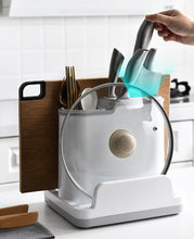 Load image into Gallery viewer, Multifunctional Kitchen Knife Utensil Holder Cutting Board Storage Rack with Drainer
