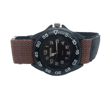 Load image into Gallery viewer, Gents Watch With Velcro Strap -Black and Brown
