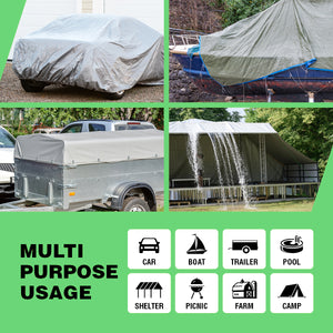 Tarpaulin Heavy Duty Waterproof Truck Camping Trailers Poly Tarps Cover Sheet UV 150cm x 210cm