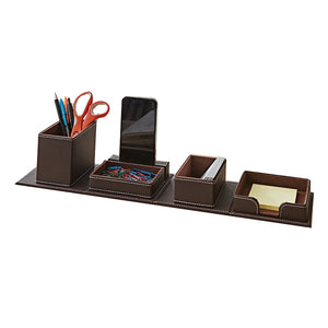 Faux Leather Smart Table Organiser Home Office Decor