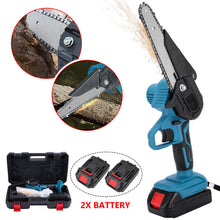 Load image into Gallery viewer, 6&quot; Cordless Electric Rechargeable Chainsaw 2X Battery Wood Cutter Chain Saw Kit
