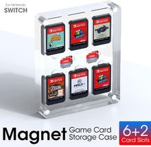 Load image into Gallery viewer, Transparent Acrylic Game Card Case for Nintendo Switch Shockproof Cartridge Holder Display Cabinet (6+2 Slots)
