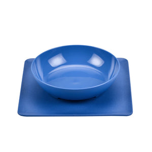 Non Slip 2 in 1 Interlocking Twisty Dish Pet Food Bowl and No Mess Spill Proof Lock in Place Mat