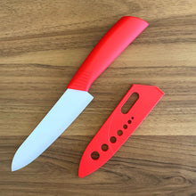 Load image into Gallery viewer, Ultra Sharp Ceramic Kitchen Knife with Sheath Cover Durable14cm Blade Red
