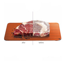 Load image into Gallery viewer, Quick Defrost Tray Rapid Thaw Plate Board for Defrosting Meat Frozen Food Metal
