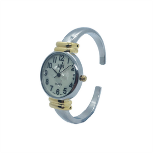 Quartz Silver and Gold Bangle Watch