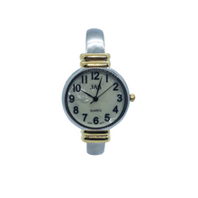 Load image into Gallery viewer, Quartz Silver and Gold Bangle Watch
