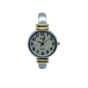 Quartz Silver and Gold Bangle Watch