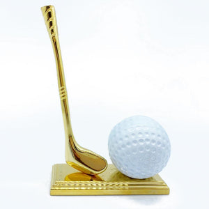 Golf Ball w/ Golden Club Clock Christmas Gift Idea