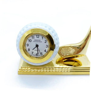 Golf Ball w/ Golden Club Clock Christmas Gift Idea