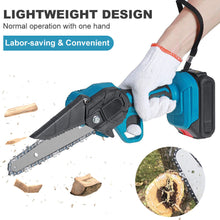 Load image into Gallery viewer, 6&quot; Cordless Electric Rechargeable Chainsaw 2X Battery Wood Cutter Chain Saw Kit
