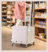 Load image into Gallery viewer, Folding Shopping Cart 65L Large Grocery Foldable Basket Trolley Storage Crate with Cover
