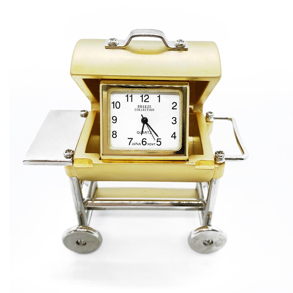 BBQ Oven with Wheels Desktop Clock Watch Christmas Birthday Gift Home Decor