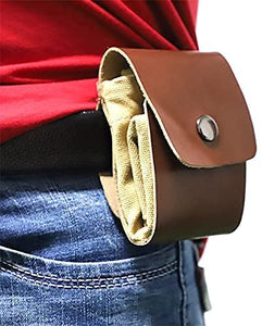 Foldable Foraging PU Leather Belt Canvas Pouch Fruit Picking Gathering Waist Bag