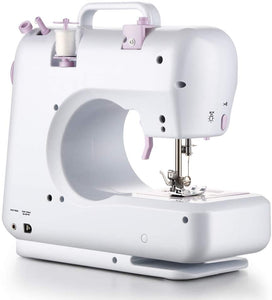 12 Stitches Double Thread Portable Electric Sewing Machine w/ Foot Pedal and LED Light