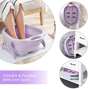 Foldable Soothing Foot Spa w/ 4pcs Massager Rollers