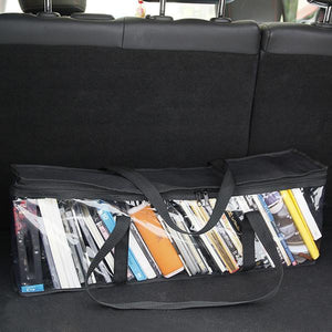 Large Clear CD Book Storage Holder Easy Zip Closure Carry Bag Organizer