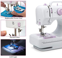 Load image into Gallery viewer, 12 Stitches Double Thread Portable Electric Sewing Machine w/ Foot Pedal and LED Light
