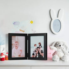 Load image into Gallery viewer, 5x7 Inch Double Picture Dual Folding Photo Frame for Wall Hanging &amp; Tabletop Display
