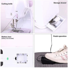 Load image into Gallery viewer, 12 Stitches Double Thread Portable Electric Sewing Machine w/ Foot Pedal and LED Light
