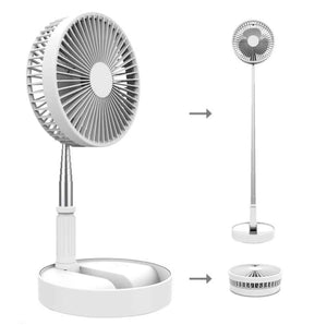 Folding Retractable Fan Cordless USB Charging Floor Fan Lamp Power Bank