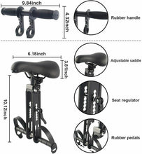 Load image into Gallery viewer, Front Mounted Child Bike Seat Kids Top Tube Bicycle Detachable Seat &amp; Armrest
