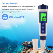 Load image into Gallery viewer, 5 in 1 PH Meter TDS EC Salinity Temperature Digital Swimming Pool Water Quality Monitor Tester
