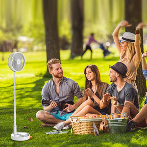 Folding Retractable Fan Cordless USB Charging Floor Fan Lamp Power Bank