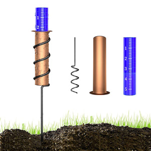 Floating Copper Rain Gauge Outdoor Metal Water Gauge Set for Lawn Garden