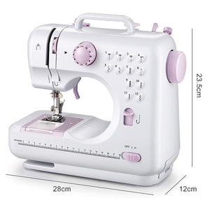 Deluxe 12 Stitches Double Thread Portable Electric Sewing Machine w/ 42pcs Sewing Accessories