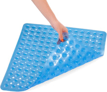 Load image into Gallery viewer, Anti-Slip Non Slip Square Shower Floor Mat with Drain Holes Blue Large 54x54cm
