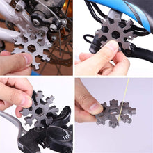 Load image into Gallery viewer, 18 in 1 Stainless Multi-Tool Snowflake Wrench Screwdriver Bottle Opener Keychain
