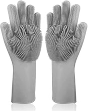 Load image into Gallery viewer, 1 Pair Bristled Silicone Gloves Dishwashing Glove Scrubber Cleaning Kitchen Tool
