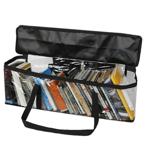 Large Clear CD Book Storage Holder Easy Zip Closure Carry Bag Organizer