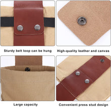 Load image into Gallery viewer, Foldable Foraging PU Leather Belt Canvas Pouch Fruit Picking Gathering Waist Bag
