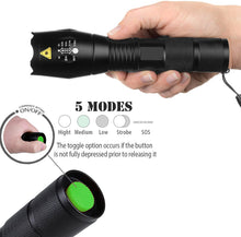 Load image into Gallery viewer, High Power Tactical Zoom Flashlight LED Super Bright Military Grade Torch
