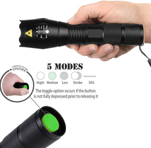 High Power Tactical Zoom Flashlight LED Super Bright Military Grade Torch