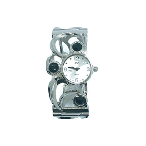 Silver Cut Out Bangle Watch