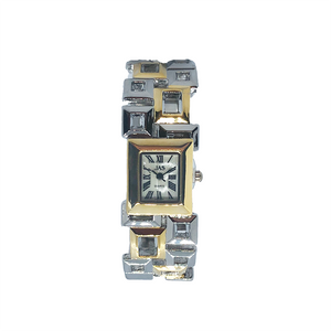 Gold and Silver Bangle Watch-JAS