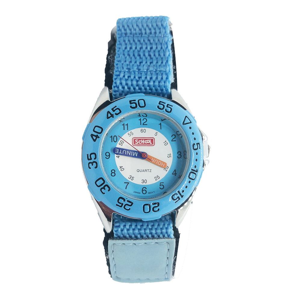 School Watch With Velcro Strap-Blue