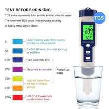 Load image into Gallery viewer, 5 in 1 PH Meter TDS EC Salinity Temperature Digital Swimming Pool Water Quality Monitor Tester
