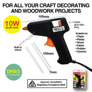 Electric Hot Melt Mini Glue Gun Heating 10W Craft DIY SAA w/ Glue Sticks 22PCS