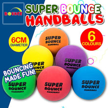 Load image into Gallery viewer, 6PCS Super Bounce Hand Balls 6cm Diameter Playtime Fun Indoor/Outdoor
