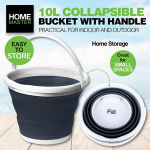 10L Folding Collapsible Water Tank Bucket w/ Handles Car Camping Fishing Beach Picnic