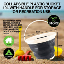 Load image into Gallery viewer, 10L Folding Collapsible Water Tank Bucket w/ Handles Car Camping Fishing Beach Picnic
