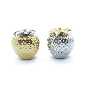 Golden & Silver Strawberry Clock Decor Gift Idea 2PCS