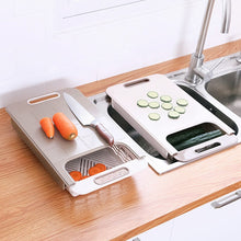 Load image into Gallery viewer, 3 In 1 Multifunction Cutting Chopping Board Storage Drain Basket
